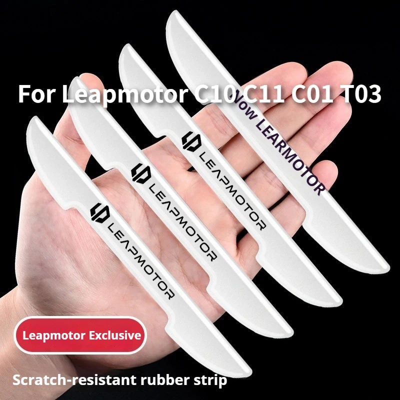 For Leapmotor C10 B10 C01 T03 Car Door Anti Collision Strip White Scratch Resistant Sticker Rearview Mirror Protective Rubber