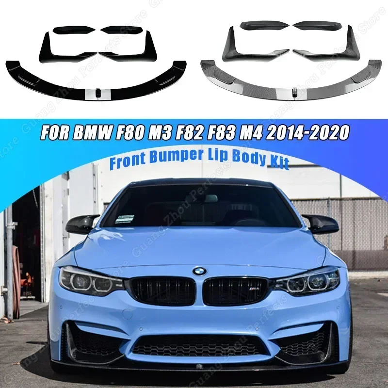 

For BMW F80 M3 F82 F83 M4 2014-2020 Front Bumper Lip Spoiler Side Splitter Wind Knife Diffuser Body Kit Tuning Car Accessories