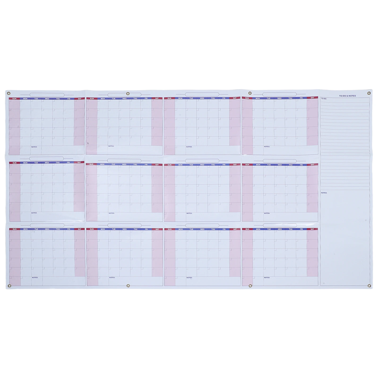 

Wall-Mounted Dry Erase Large Undated Monthly Grids Reusable Erasable Office Laminated Bright Clear for Tasks