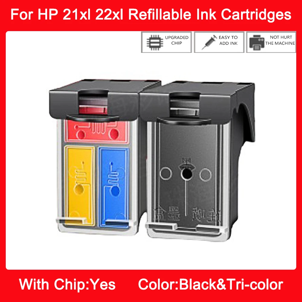 for HP21 22 XL Refillable Ink Cartridge 21xl For HP Deskjet D1530 D1320 D1311 3915 3920 F2100 F2280 F4100 F300 F310 F325 F335