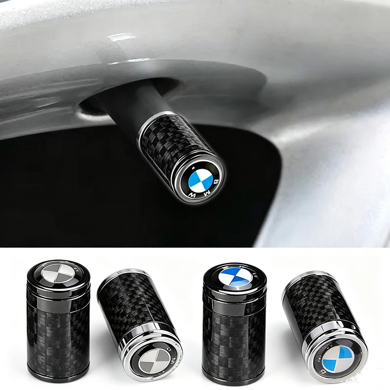 4pcs Car Tyre Stem Air Valve Caps Carbon Fiber For BMW E36 E46 E90 E91 E92 X1 X4 X3 X5 G28 G29 G30 G87 F80 F82 F11 F12 M2 M3
