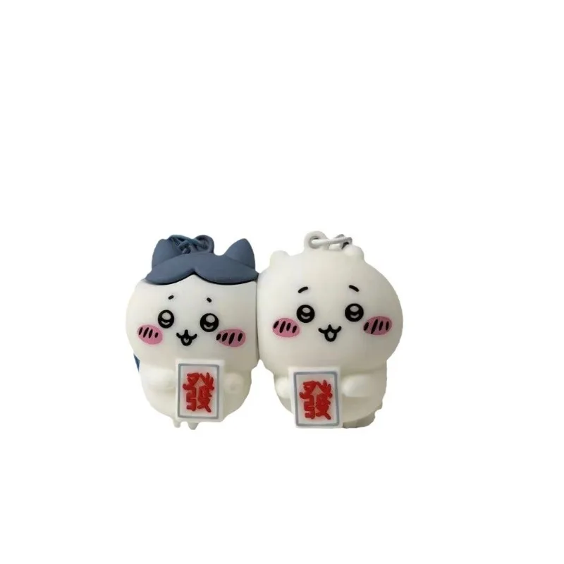 Porte-clés magnétique de dessin animé mignon Chiikawa, pendentif de sac d'école, figurine d'anime Kawaii, modèle en PVC, version Q, couple, amis, nouveau, 4cm, 2 pièces