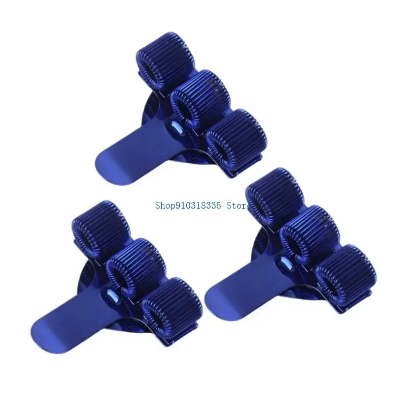 

3Pieces Triple Hole Pen Holder with Pocket Clip Adjustable Spring Rings Metal Pencil Holder for Doctor Nurse Uniform