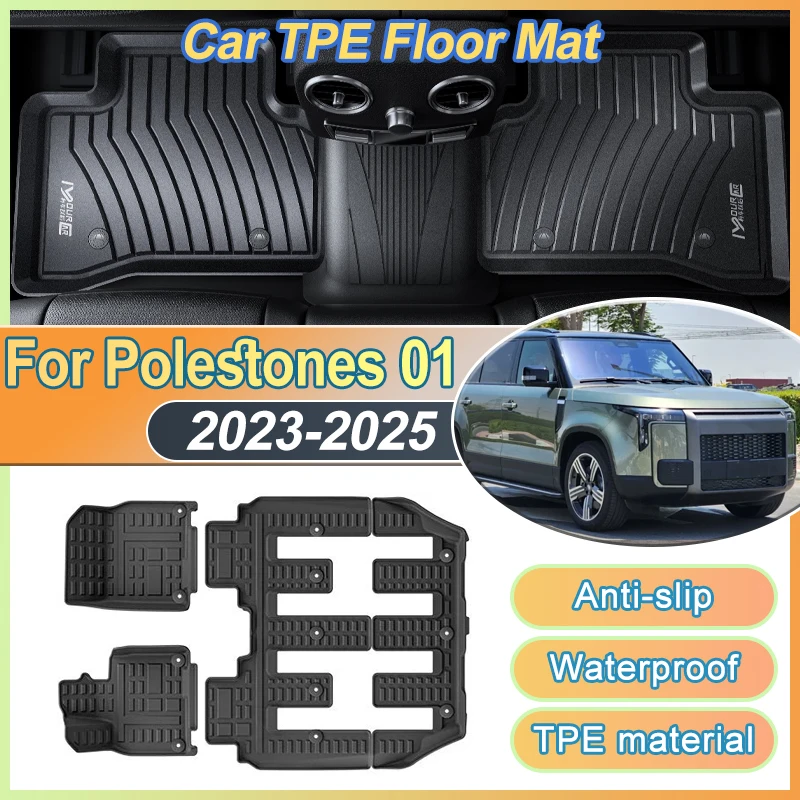 

TPE Car Floor Mat For Rox 01 Polestones 01 2023 2024 2025 LHD Waterproof Mud Carpet Foot 3D Full Pad Easy Clean Rug Accessories