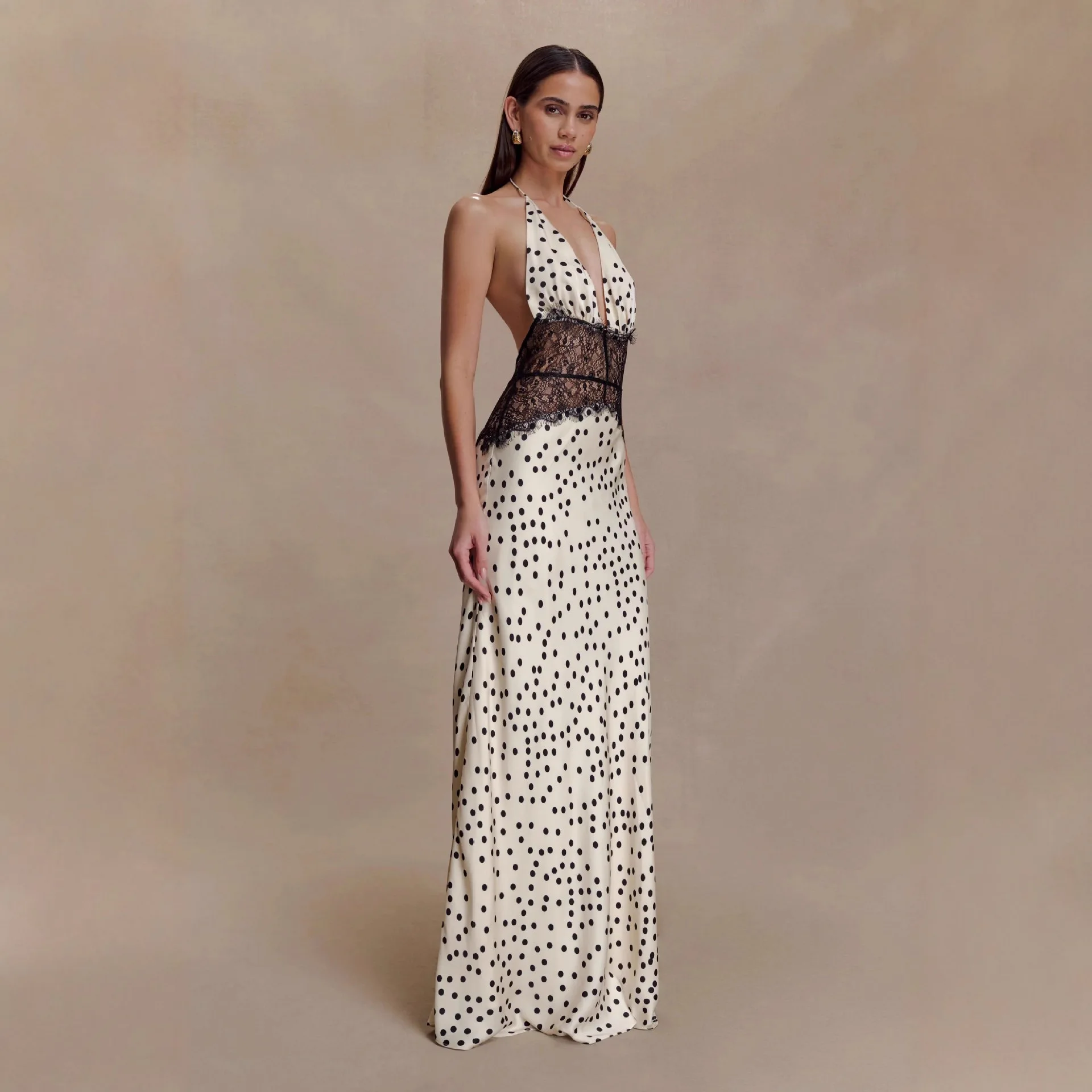 Missuoo – robe de soirée élégante en dentelle à pois, décolleté en v profond, Sexy, dos nu, plissée, taille haute, robes de soirée, nouvelle collection 2026
