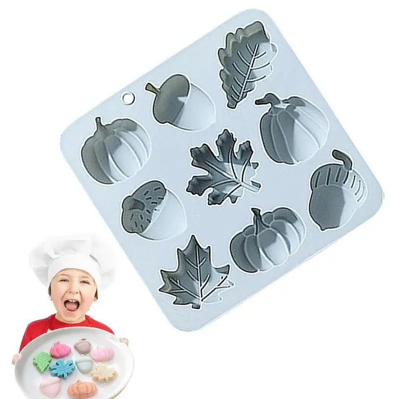 Autumn Silicone Molds For Baking Pumpkin Leaf Oak Fruit 9 Cavity Silicone Molds DIY Food Cake Decorating Silicone Mold