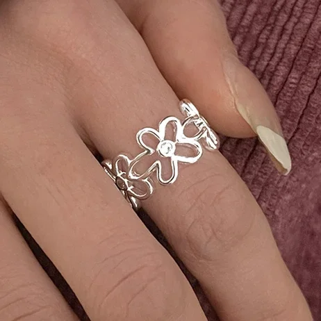 Women's Handmade Irregular Strip 925 Sterling Silver Ring