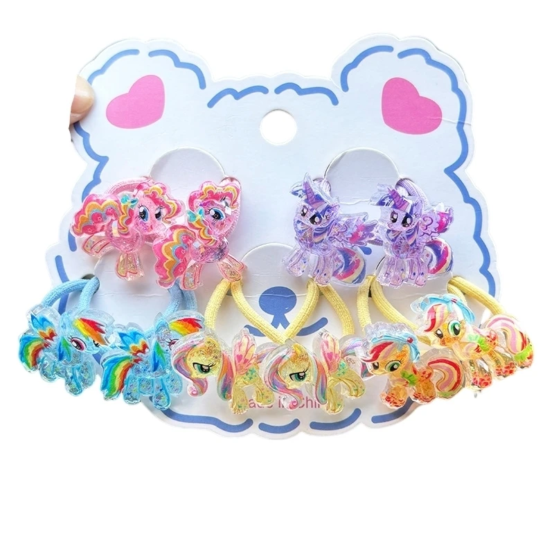 2PCS New Unicorn Girls Elastic Hair Bands Cute Kids Princess Hair Accessories Children Hair Ties Baby Headwear