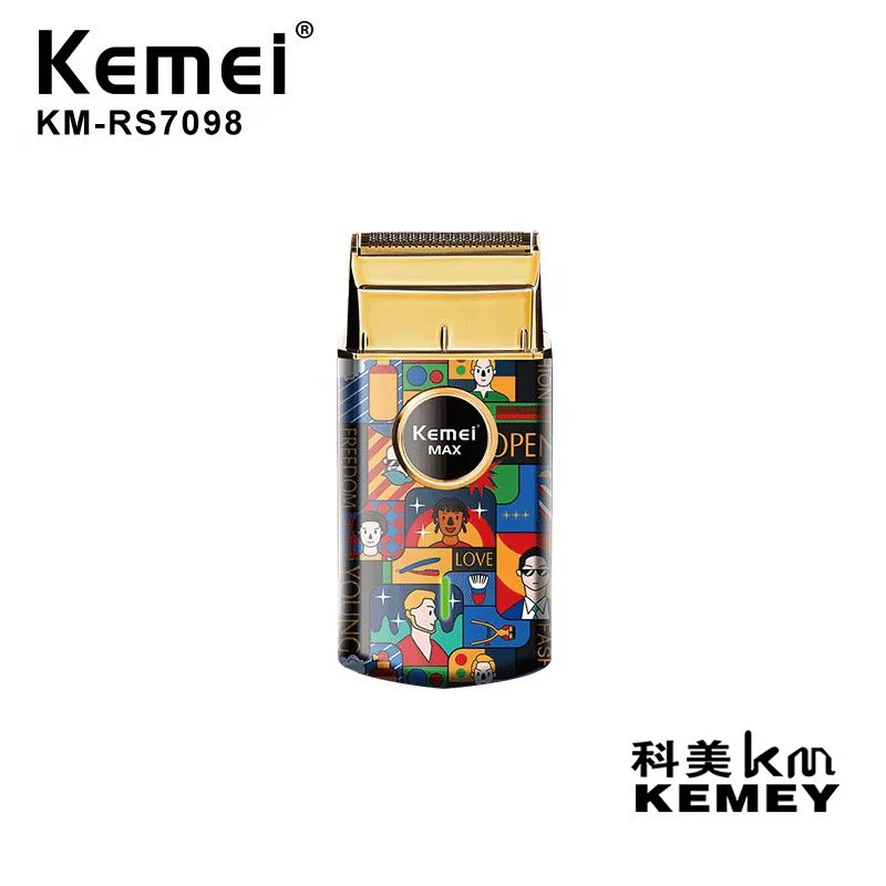 

Kemei Fashion Men Floating Knife Net Mini Portable Electric Shaver Personalized Graffiti Hair Shaving Machine KM-Rs7098