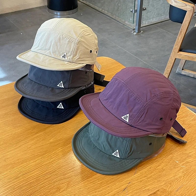 Quick-Drying Turban Baseball Cap Men's and Women's Korean-Style Simple Fashion Letter Embroidery Short Brim Peaked Cap