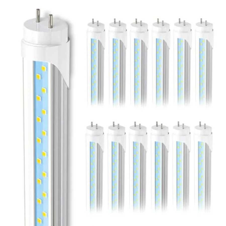 2Feet T8 LED Tube Light, 12W 30W Equivalent,1680LM, 6000K, Ballast Bypass, 24 Inch F20T12 Fluorescent Bulb Replacement, Dual En
