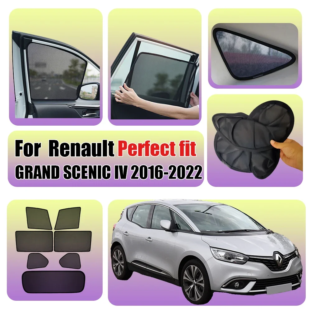 For Renault GRAND SCENIC IV 2016-2022 Car Front Shield Window SunShade Windshield Rear Side Window Curtain Sun Shade Visor