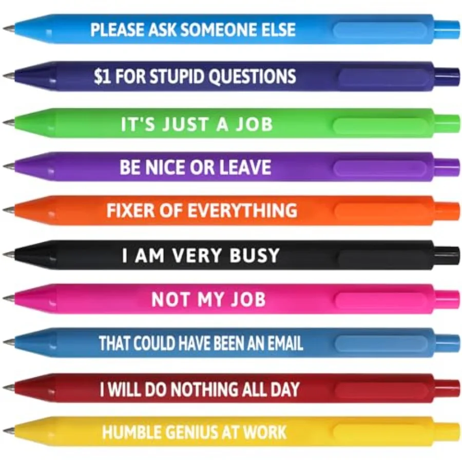 

Funny Pens for Adults Sarcastic Pen with Sayings Novelty Black Ink Bulk Set Swear Ballpoint Pens for Coworke Colleagues Office