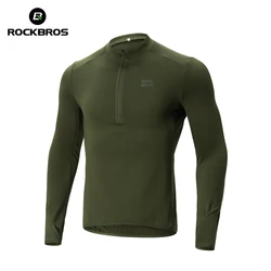 ROCKBROS 사이클링 저지, 통기성 긴팔, 빠른 건조, 뒷주머니, 미끄럼 방지 맨투맨, 자전거 의류, 사이클링 세트