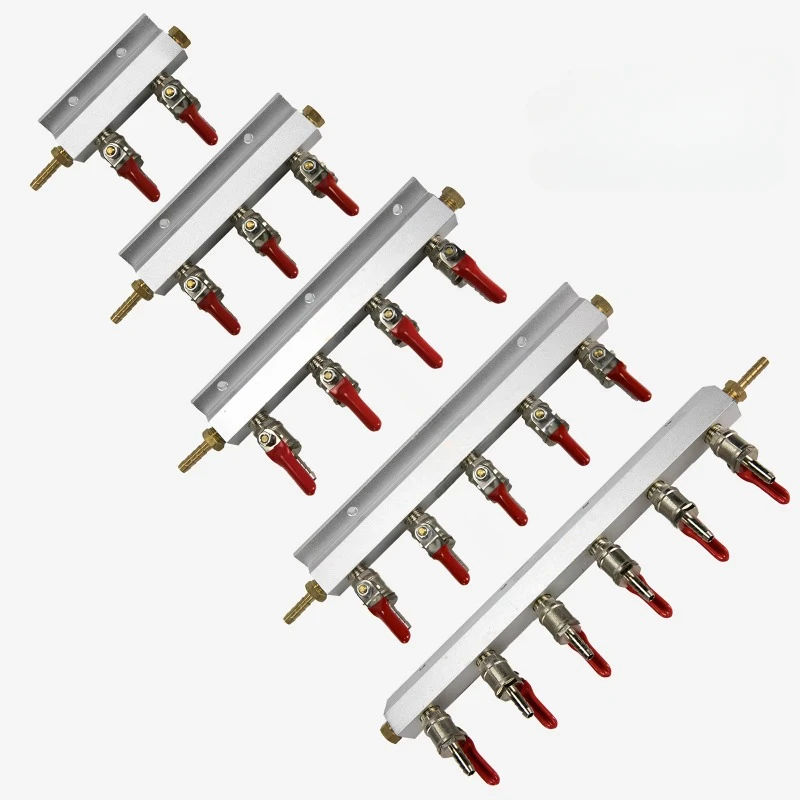 

Gas Manifold, Beer Gas Distributor, Air Distributor CO2 Manifold - Splitter 1/4" Barb Fittings
