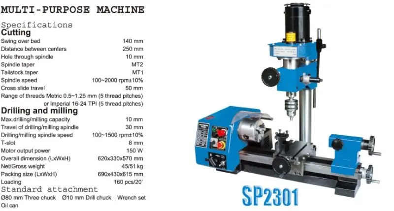 Factory  direct  sales  Mini Multi-Purpose Lathe Machine