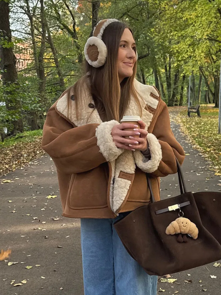 

HH женская однобортная куртка с длинными рукавами и воротником-стойкой и карманами, осенне-зимнее пальто, женское модное повседневное свободное двустороннее пальто