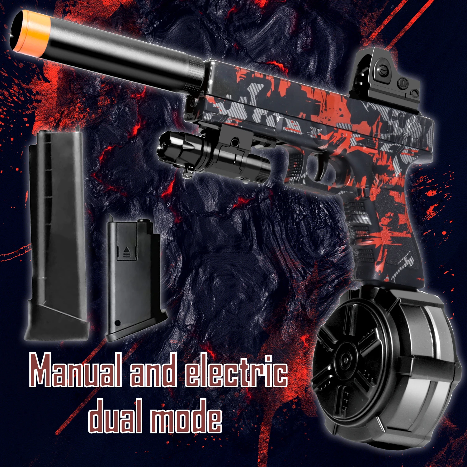 Pistola elettrica a gel! Pistola giocattolo, giocattoli con palline antispruzzo automatici e completamente automatici, blaster elettrico per esterni, tiro con proiettili in gel, sui