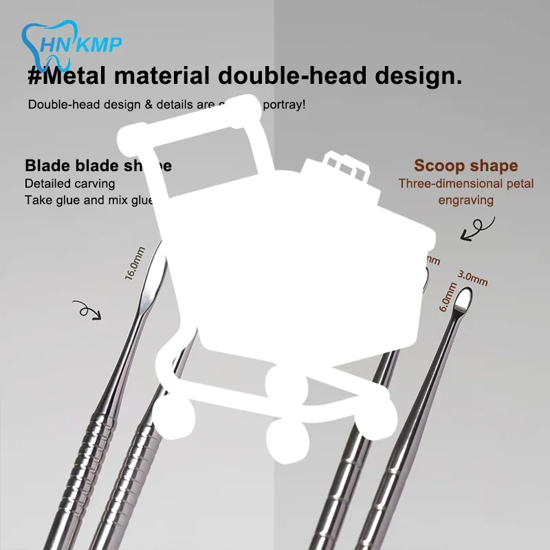 3 قطعة المزدوج نهاية النحت ملعقة القلم لمسمار الفن UV هلام البولندية تلميح نحت زهرة اللوحة القلم مسمار تصميم أداة مانيكير أداة