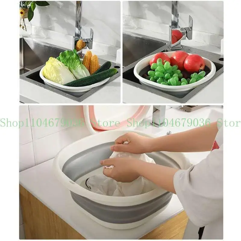652F 3 Size Multi-purpose Folding Wash Basin Outdoor Travel Fishing Water Container