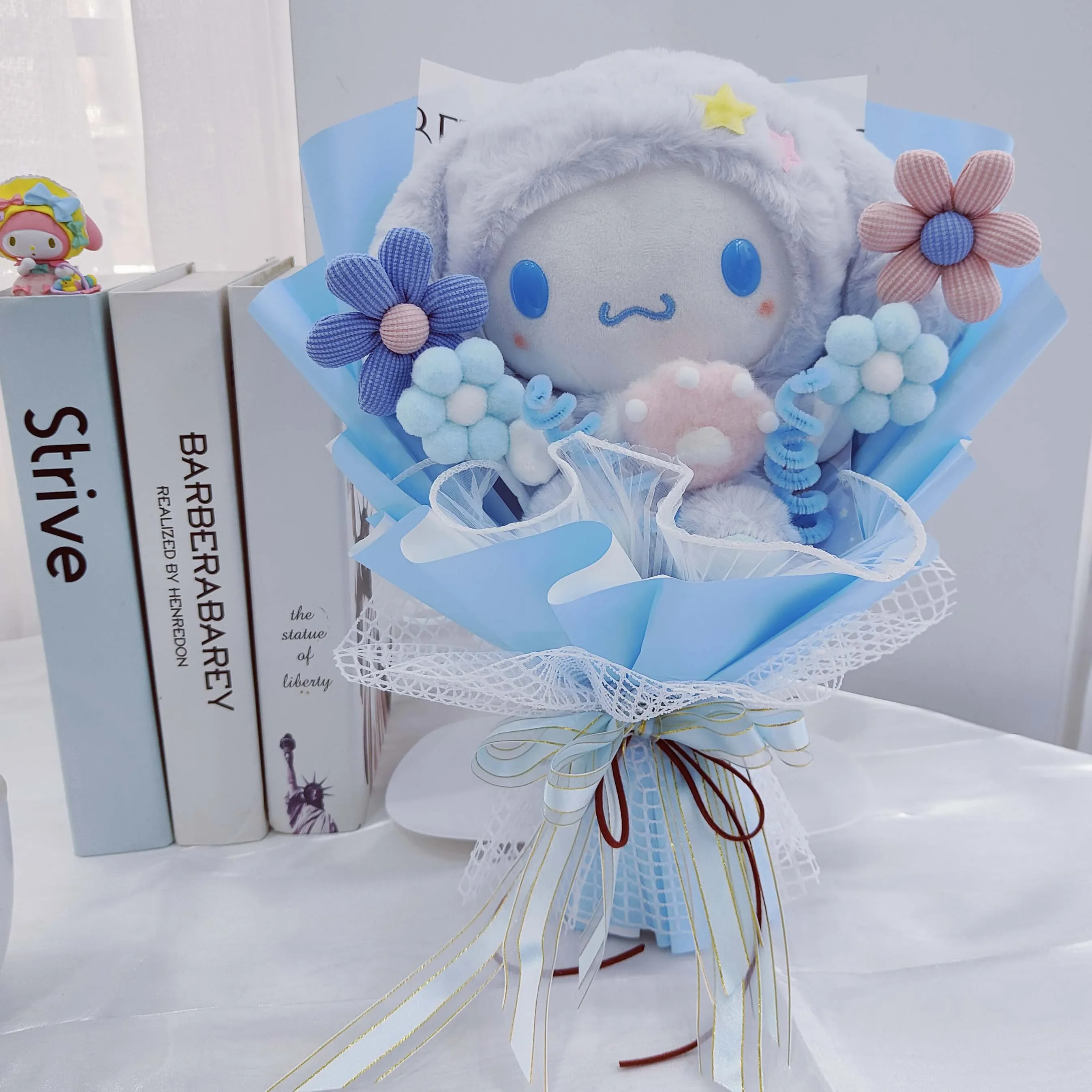 Christmas Gifts Sanrio Plush Cartoon Bouquet My Melody Kuromi Cinnamoroll Kt Cat Plush Doll Toy Valentine Graduation Gifts
