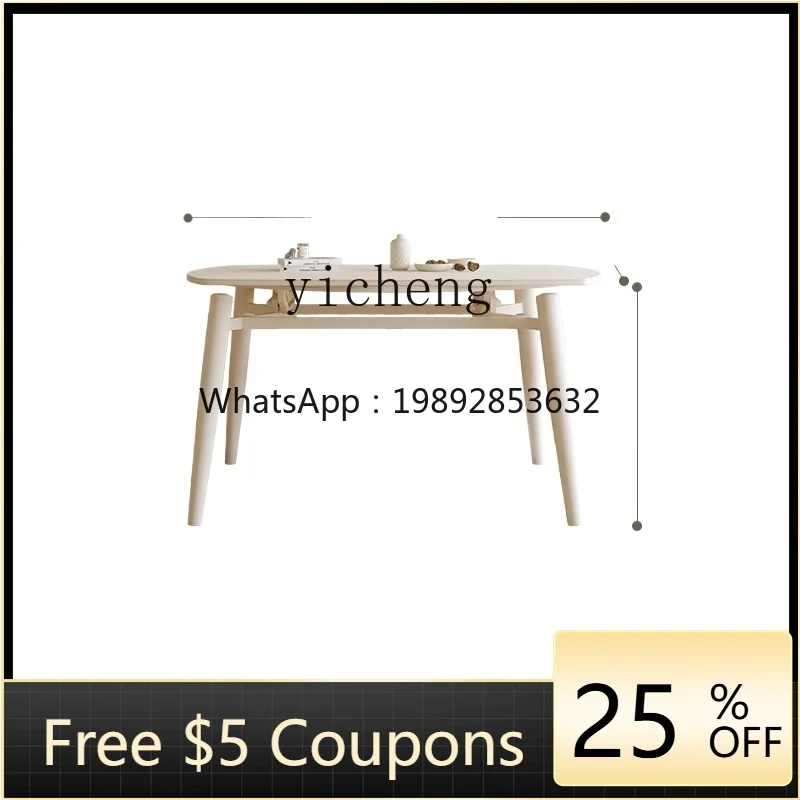 

ZTqh White Cream Style Pure White Stone Plate Solid Wood Dining Table Retractable Square round Dining Tables and Chairs Set