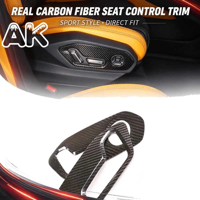 LHD/RHD For Lamborghini URUS/URUS SE 2018-2026 Real Carbon Fiber Car Seat Adjustment Buttons Cover Trim Car Interior Accessories