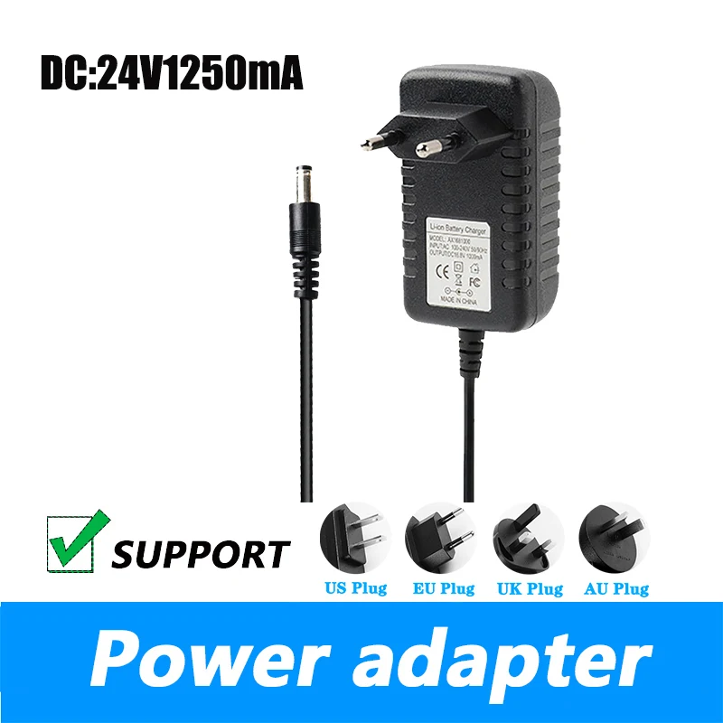 AC100-240V DC 24V 1.25A Switch Router Starter Power Adapter 24V 1250mA UK Plug AU Plug 5.5*2.1MM Power Supply