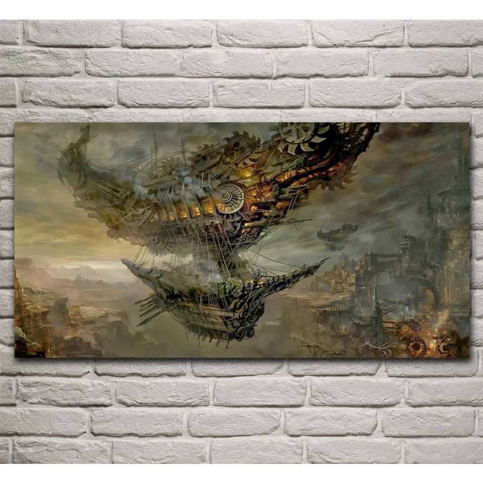 Misty Steampunk Airships Cityscape Diamond Painting New Collection 2024 Diy Puzzle Embroidery Diamond Mosaic Gothic Home Decor