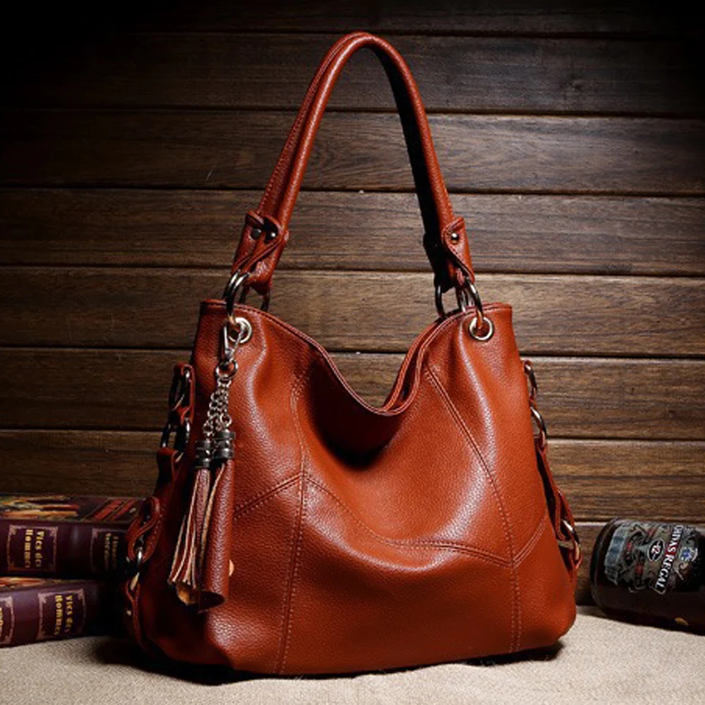 Shoulder Bags for Women Leather Handbags Designer Vintage Retro Tote