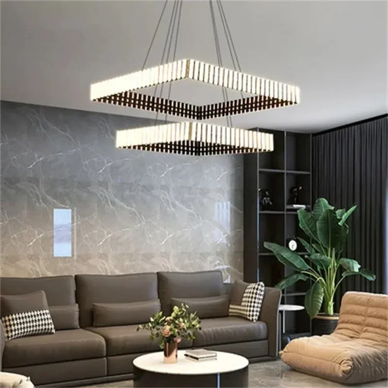 Modern Piano Chandelier Art Round Square Chandelier Lighting Living Room Decoration Restaurant Hanging Light