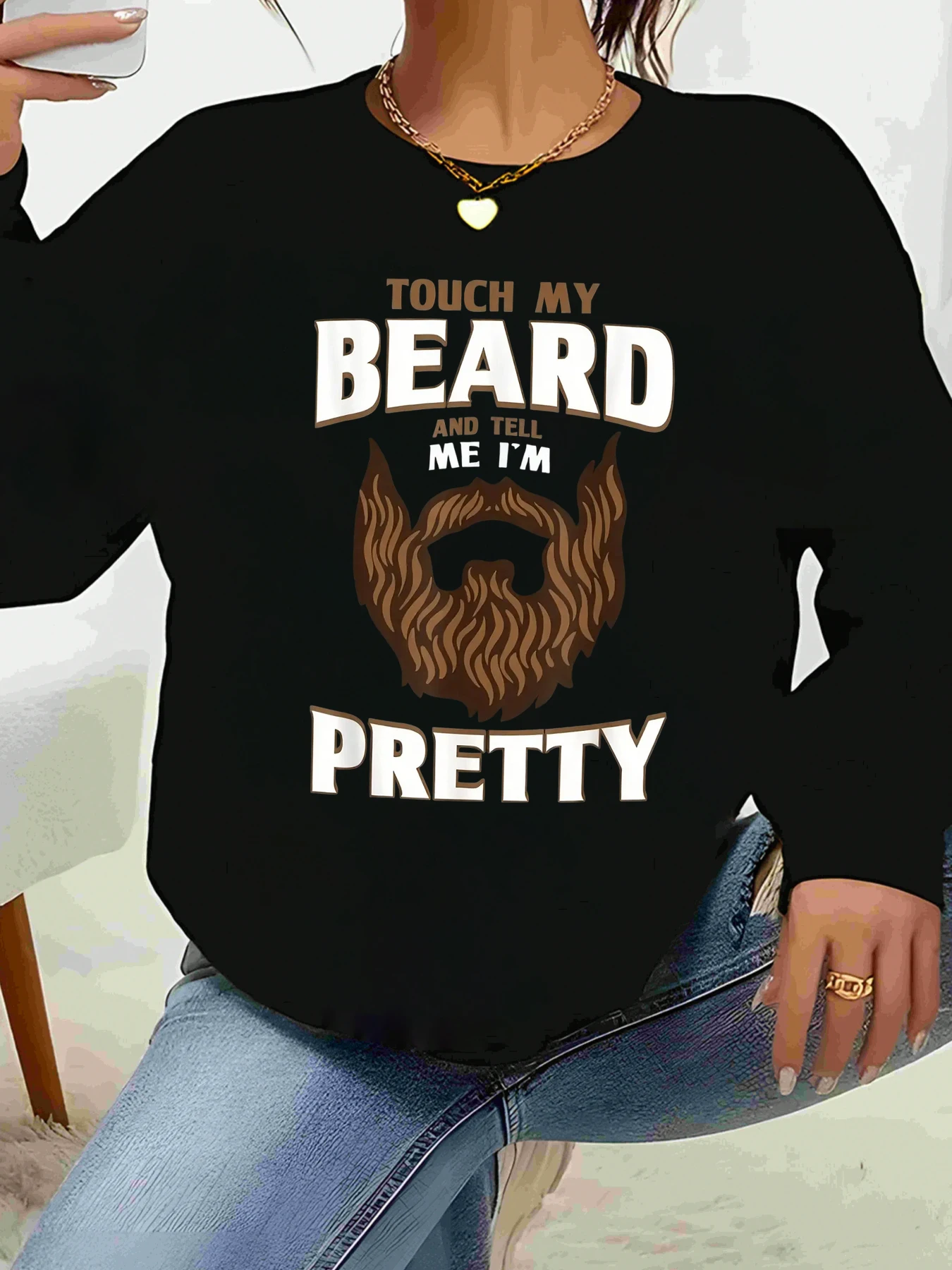 

Борода и скажи меня, я красивая толстовка с рисунком, повседневная одежда на Хэллоуин, женская одежда