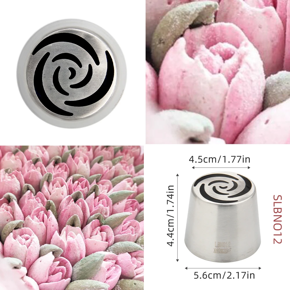 Extra Large 3-Petals Rose Flower Pattern Cake Decoration Icing Tips Marshmallow Tulips Pastry Piping Nozzle #LBNO12