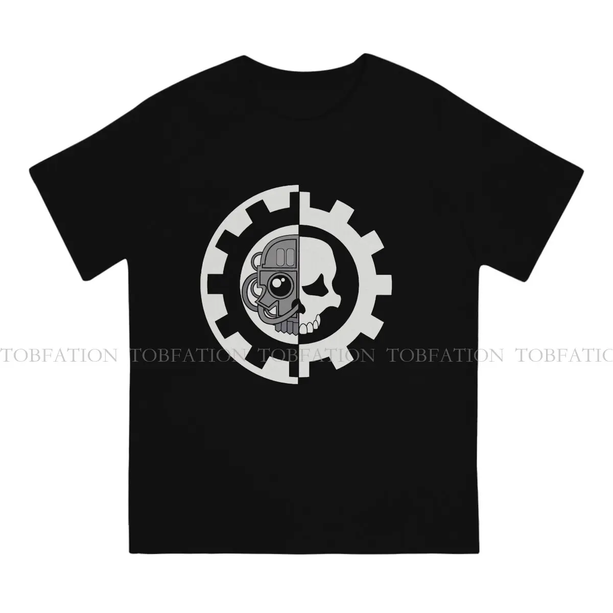 Adeptus Machines Omnissiah Omnissiah White Black Sign 100% Cotton T Shirt Harajuku Graphic Men's Tee Shirt O-Neck Men Clothes