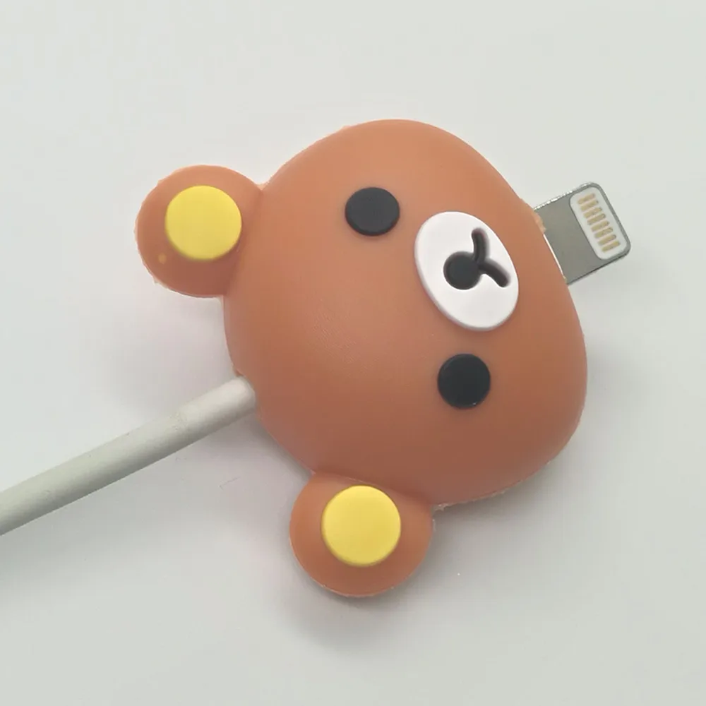 Rilakkuma كابل بيانات غطاء للحماية أنيمي الاسترخاء الدب كابل العض جهاز مكافحة كسر شحن ملحقات الهاتف هدية المبيعات الساخنة #3
