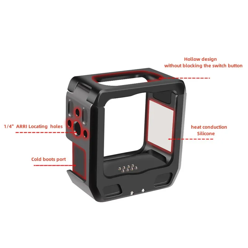 Heat Dissipation rabbit cage Anti-collision Protection Cover With Type-C charging port For Dji action 2 camera accessories