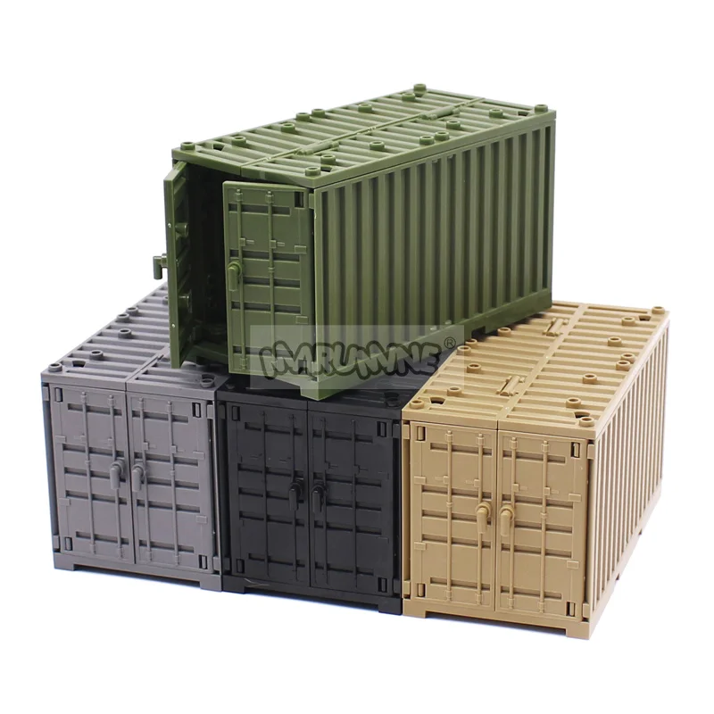Marumine MOC Military Weapon Container Army Scene Transport Box World War Brick Accessories Building Block Assembly Children Set
