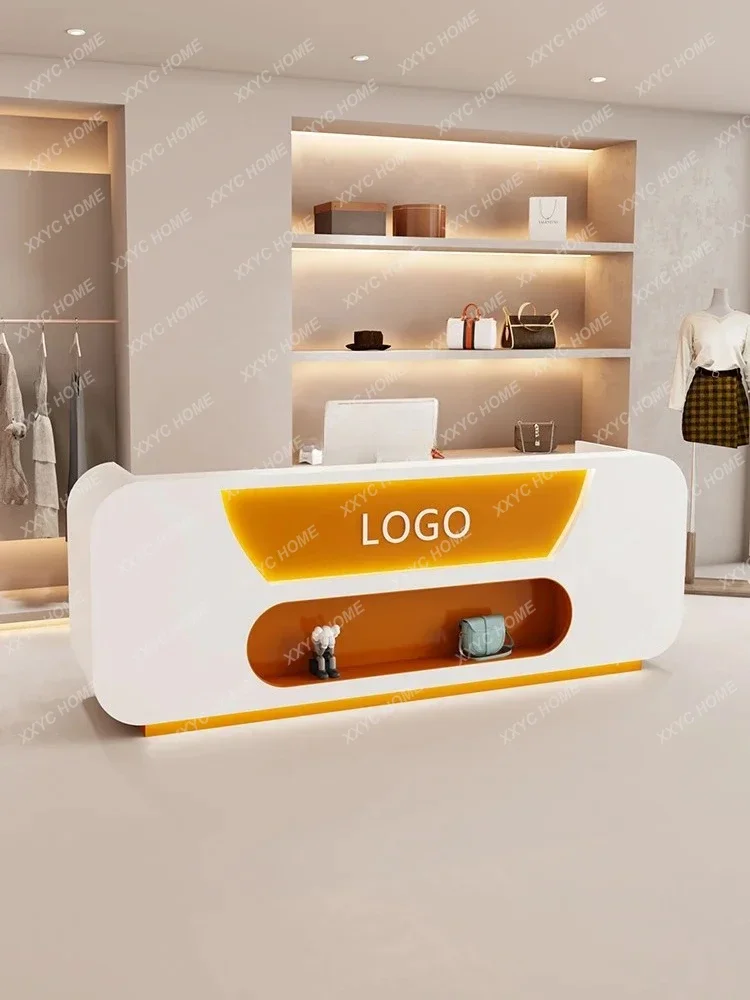 TTTTCashier Clothing Store Front Desk Shopping Guide Desk Simple And Light Luxury Beauty Salon Reception Desk