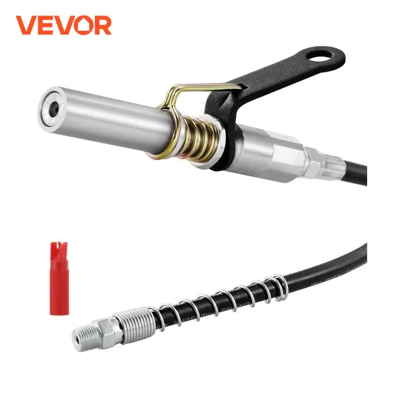 VEVOR Grease Gun Coupler 10000 PSI High Pressure NPTI/8-27 Oil Pump Quick Release Grease Tip Tool Easy to Push Car Accessories