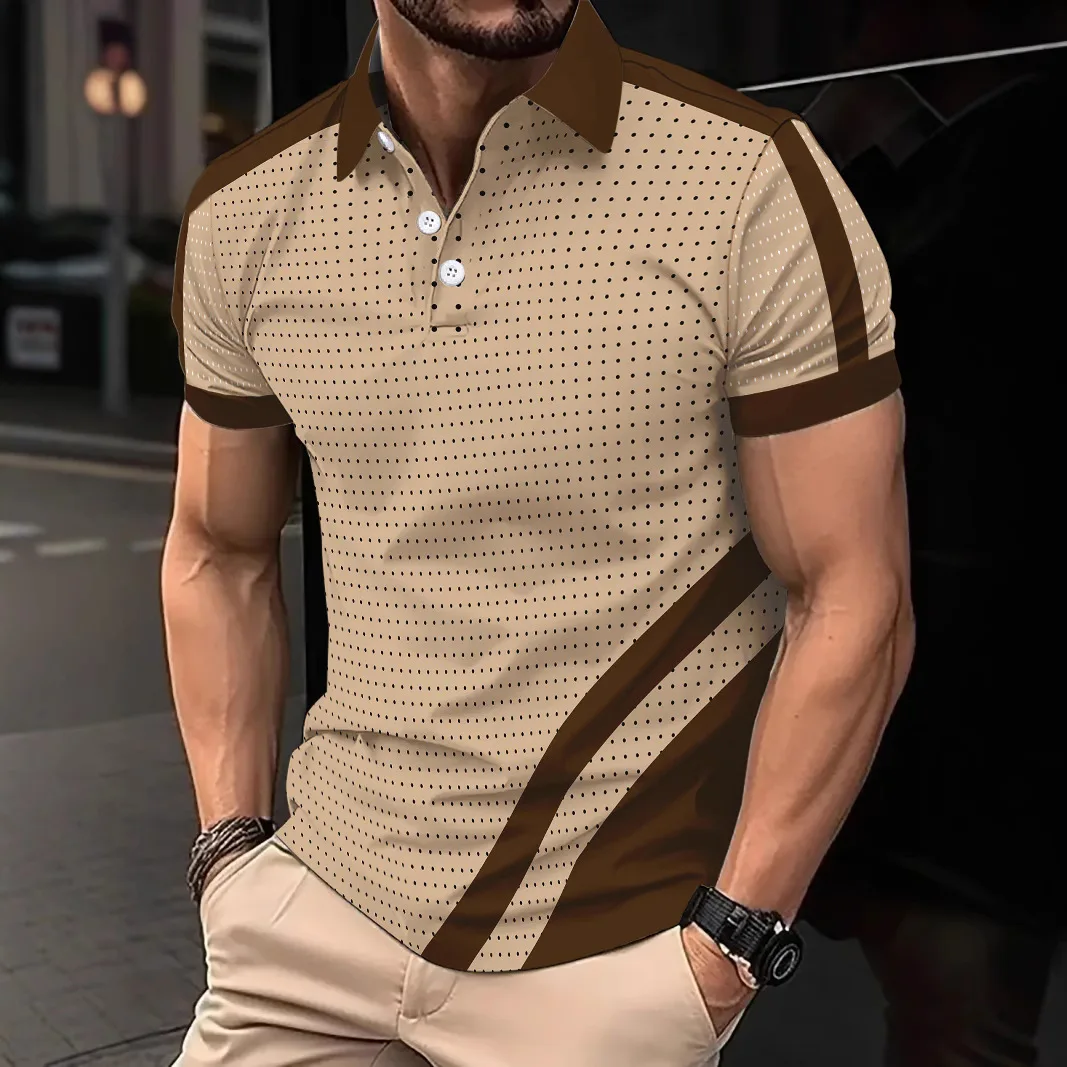 

Summer 2025 new men's Short-Sleeved POLO Shirt, Printed Men's T-shirt, Casual Daily Wear POLO Shirt