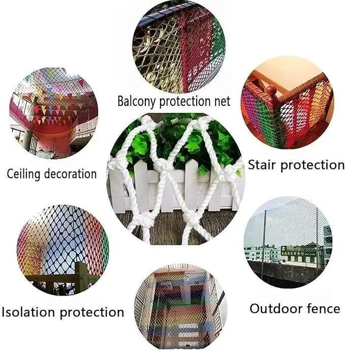 Heavy Duty Nylon Geländer Treppen Netting Kinder Sicherheitsnetz Gebäude Anti-Falling Sicherheitsnetz Balkon Sicherheitsschutz für Kinder Haustier – Detail 6