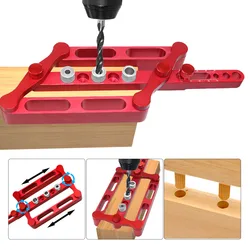 Self Centering Dowelling Jig, Metric Standard 6/8/10mm Dowels Jig, Wood Dowel Hole Drilling Guide Woodworking Positioner Locator
