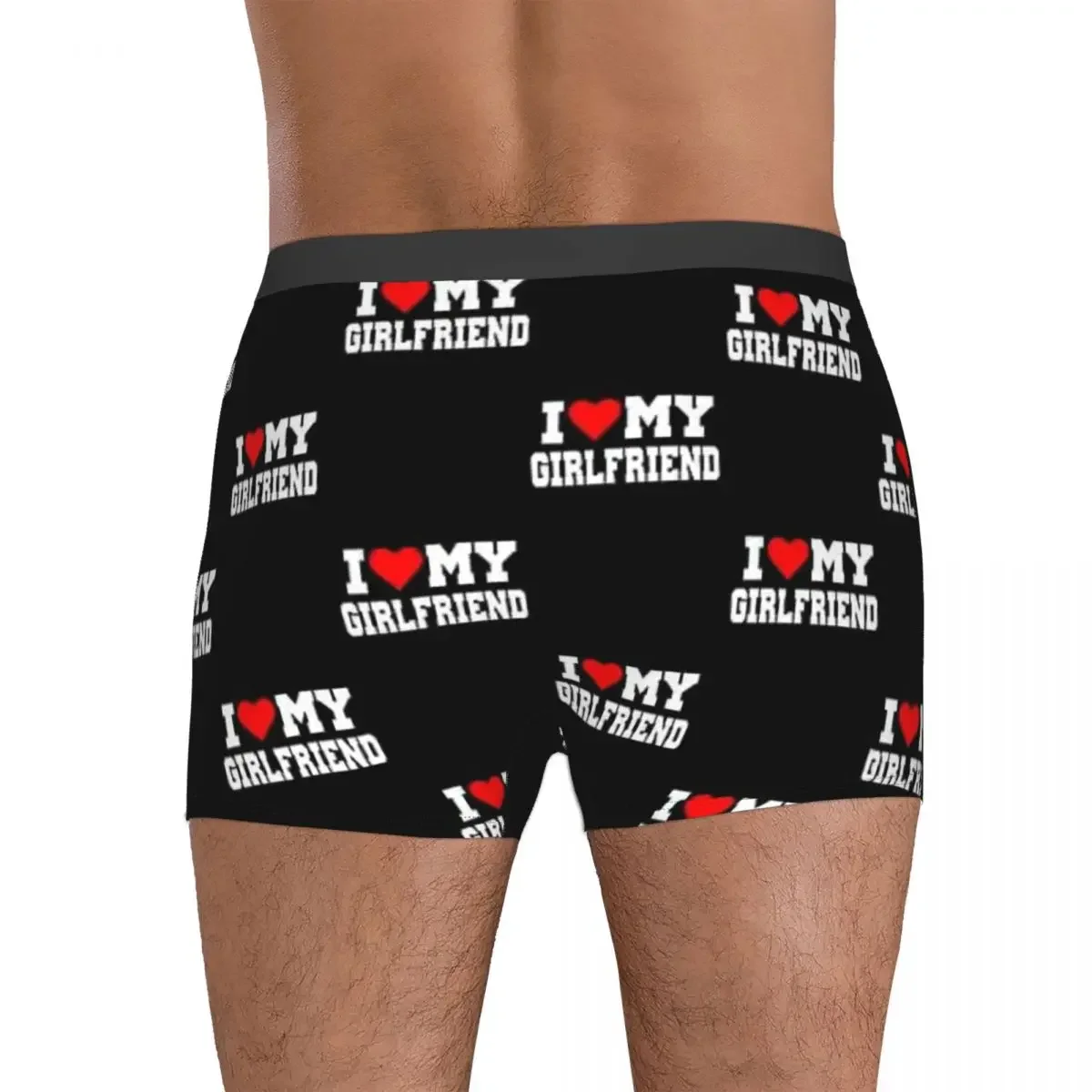 Boxer Underpants Shorts I Love My Girlfriend Panties Men's Soft Underwear for Homme Man Boyfriend Gifts