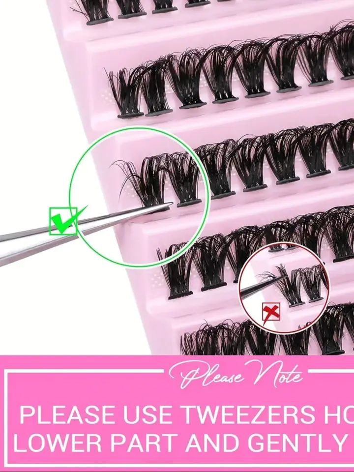 MJ Pestañas Individuales 8-16mm 200pcs Racimos de Pestañas Aspecto Natural Bandeja Mixta DIY Extensión de Pestañas Volumen Racimos 3