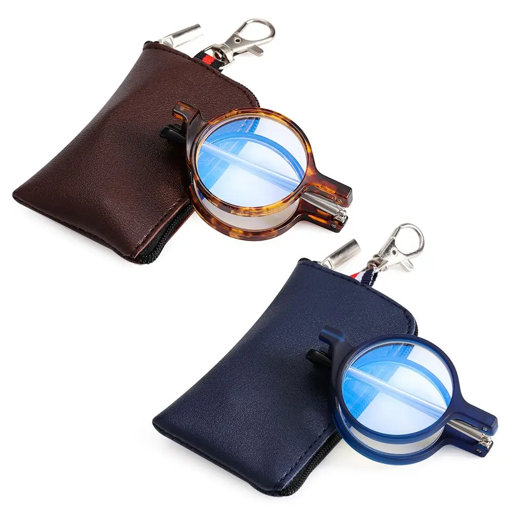 Portable Folding Anti Blue Light Reading Glasses With Case Women Men Round Presbyopia Eyeglasses Design Hyperopia Eyewear