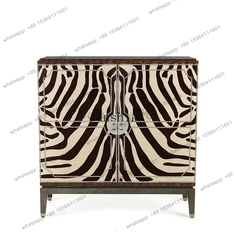 PG American retro fabric Xuan Guan Tai solid wood old high-end foyer decorative table