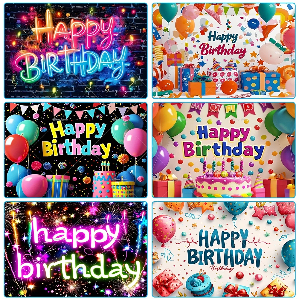 لافتة خلفية لحفلات أعياد الميلاد للأطفال والكبار لتزيين حفلات أعياد الميلاد وخلفية الصورة النيون المتوهجة في لوازم الحفلات المظلمة #2