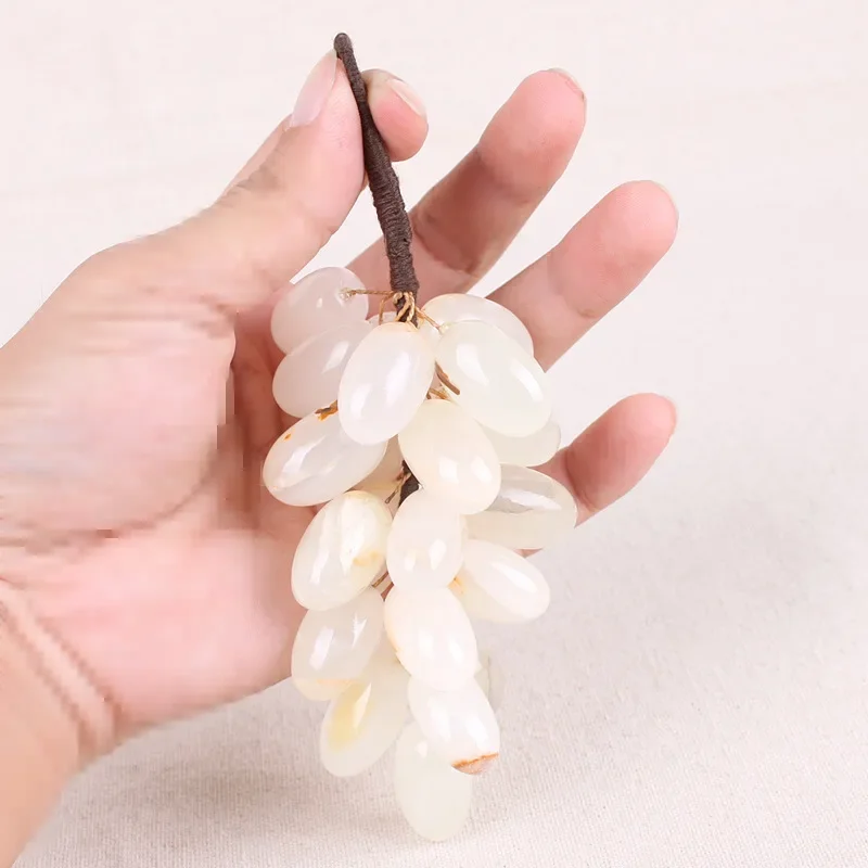 Grape Jade Home Ornaments Natural Semi-precious Stones Living Room Cabinet Decoration Accessory Office Desktop Crafts Pendant
