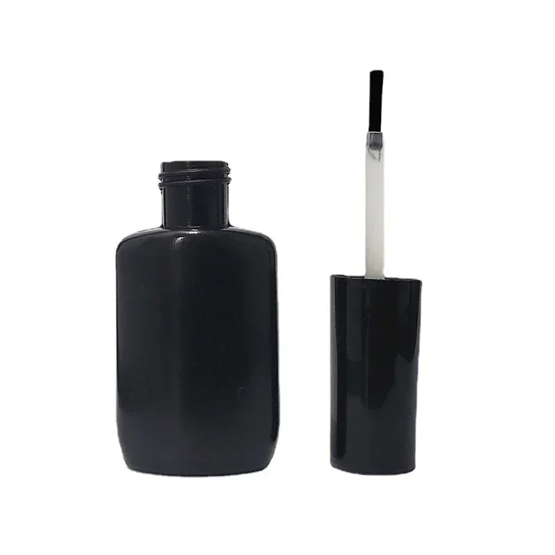 ขวดยาทาเล็บเปล่าแบบพกพา15มล. 10ชิ้นภาชนะเครื่องสำอางพลาสติกใสขวดเล็บพร้อมแปรงขวดเก็บกันรั่ว