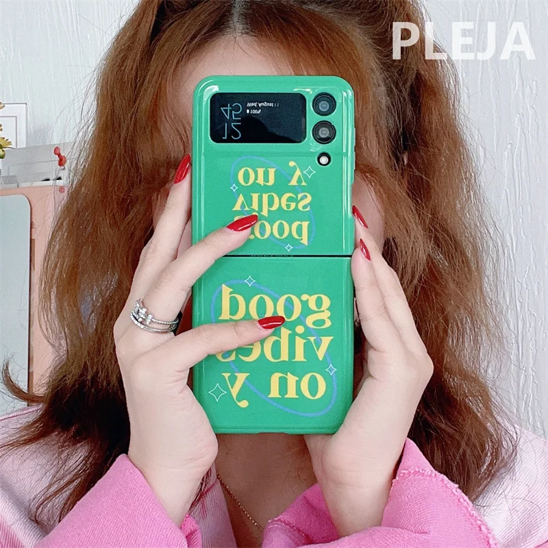 Funda de teléfono con pulsera de cuentas de colores para Samsung Galaxy Z Flip 4, 3 Z, Flip3, Flip4, 5G, fundas de silicona a prueba de golpes